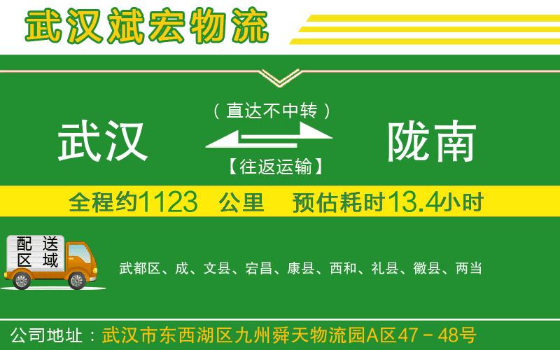武漢到隴南貨運(yùn)公司