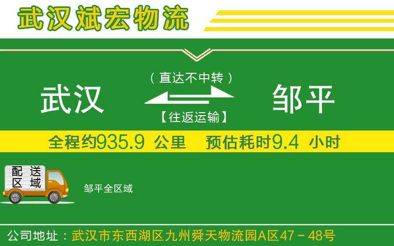 武漢到鄒平貨運專線
