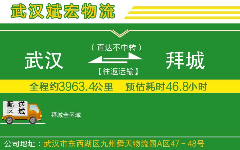 武漢到拜城貨運公司