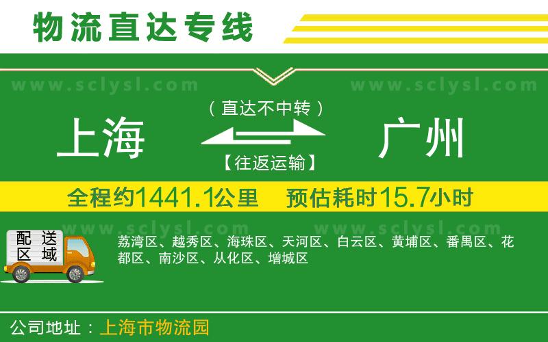 上海到廣州物流專線