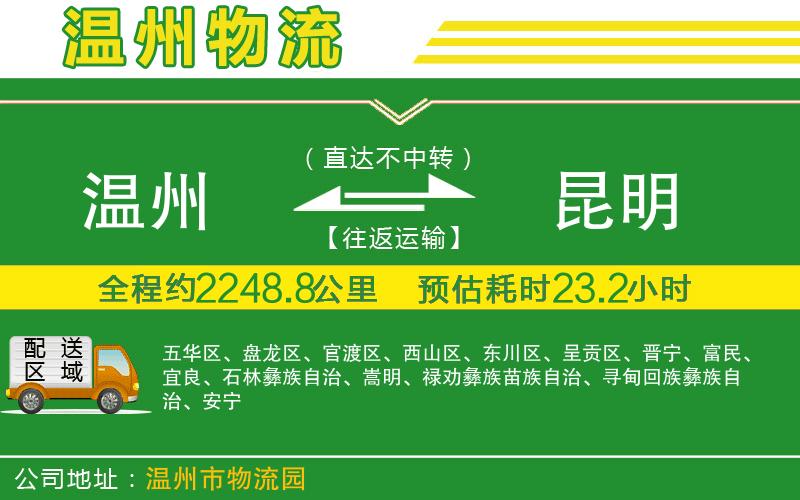 溫州到昆明貨運專線